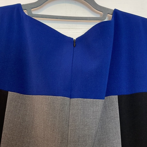 NWT Tahari color block dress in sapphire, charcoal and black - Picture 7 of 9